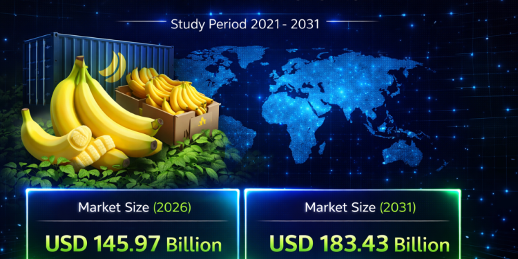 Banana Market Growth Trends: Market Size Expected at USD 145.97 Billion in 2026 with 4.63% CAGR Through 2031